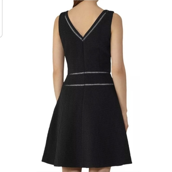 Reiss Nelly textured fit and flare dress size 6 black - Picture 11 of 12